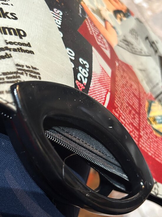 Jeanne Lottie Vintage Newspaper Print Clutch Lucite Handles Statement Bag Bold - Picture 10 of 14